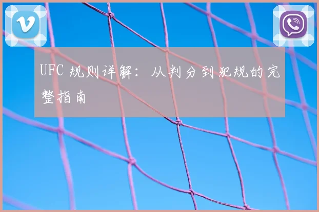 UFC 规则详解:从判分到犯规的完整指南